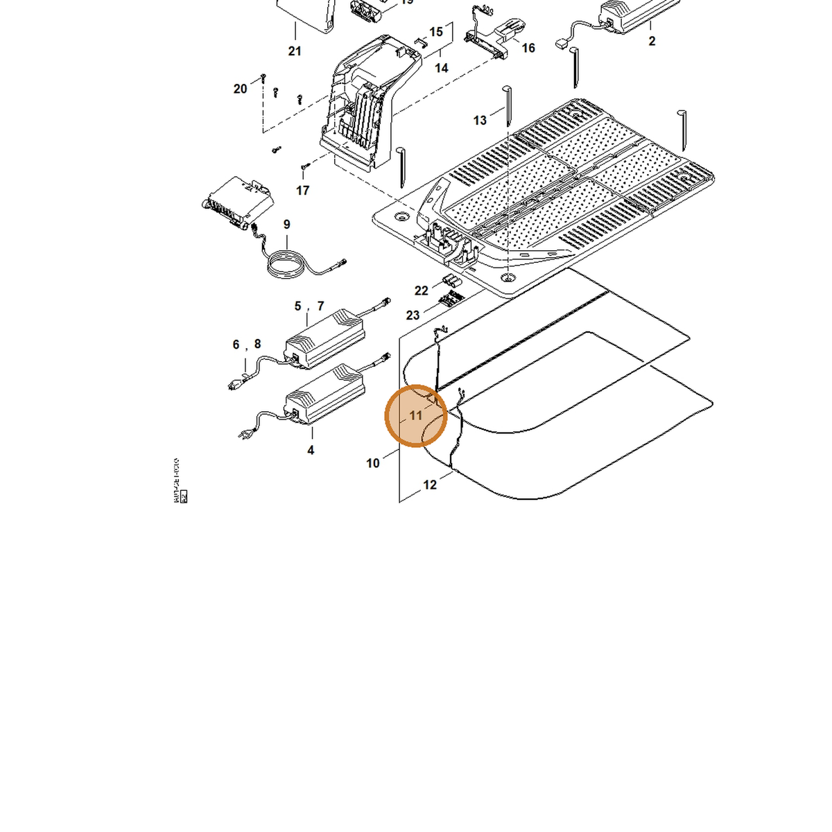 STIHL part IA01-440-0302 — IPL diagram snippet (6x zoom, amber highlight)