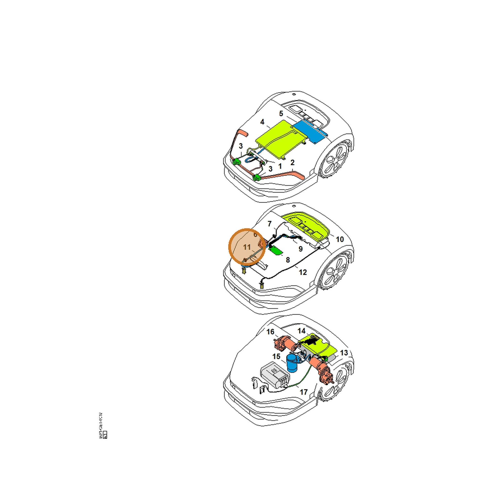 STIHL part IA01-440-0307 — IPL diagram snippet (6x zoom, amber highlight)