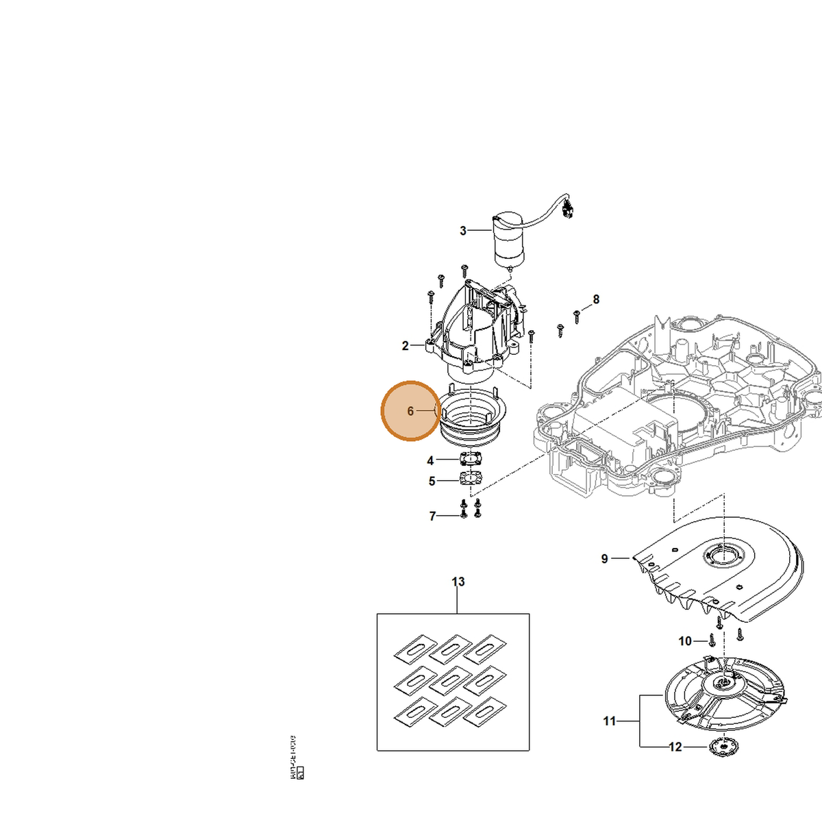 STIHL part IA01-701-6200 — IPL diagram snippet (6x zoom, amber highlight)