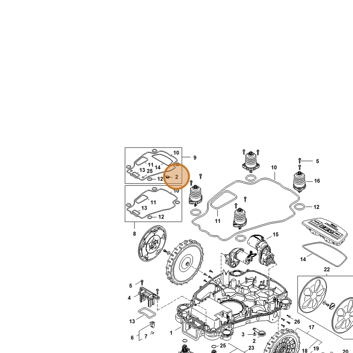 STIHL part IA01-708-5900 — IPL diagram snippet (6x zoom, amber highlight)