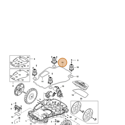 STIHL part IA01-709-0400 — IPL diagram snippet (6x zoom, amber highlight)