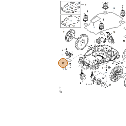 STIHL part IA01-709-0404 — IPL diagram snippet (6x zoom, amber highlight)