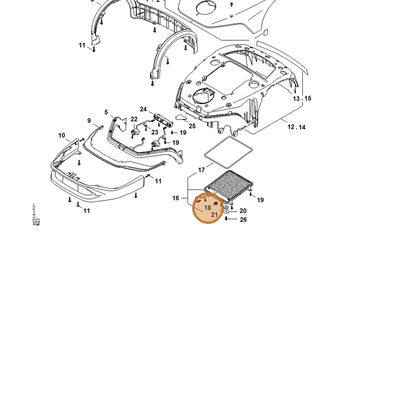 STIHL part IA01-709-0500 — IPL diagram snippet (6x zoom, amber highlight)