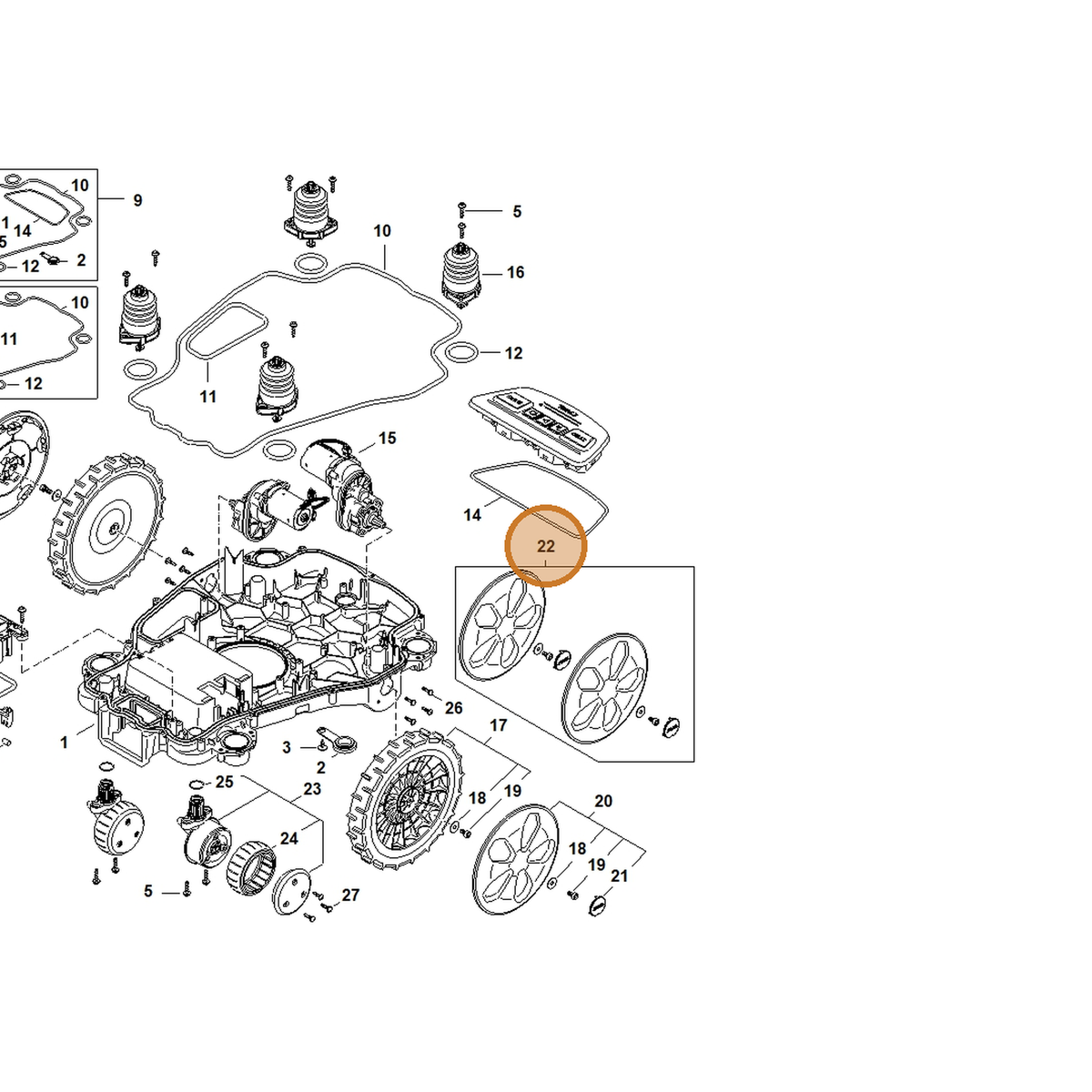 STIHL part IA01-760-7603 — IPL diagram snippet (6x zoom, amber highlight)
