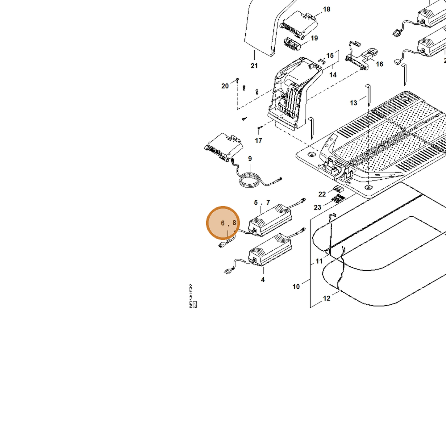 STIHL part IA01-967-4403 — IPL diagram snippet (6x zoom, amber highlight)