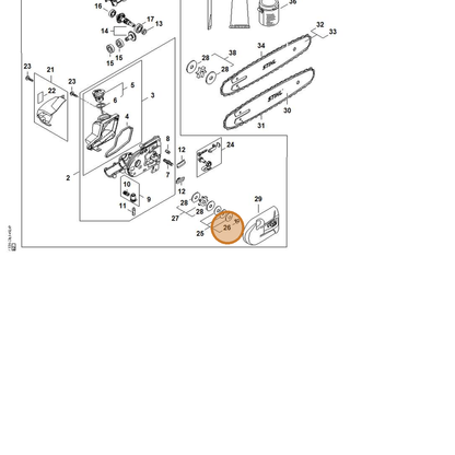 STIHL part LA01-162-4200 — IPL diagram snippet (6x zoom, amber highlight)