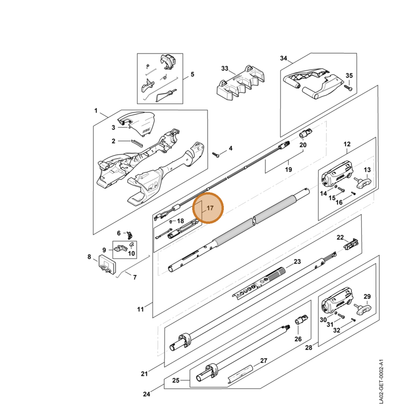STIHL part LA02-440-3500 — IPL diagram snippet (6x zoom, amber highlight)