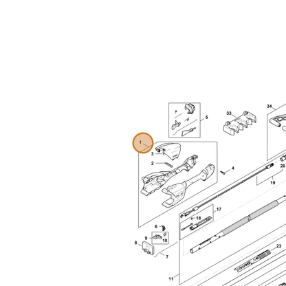 STIHL part LA02-790-1000 — IPL diagram snippet (6x zoom, amber highlight)