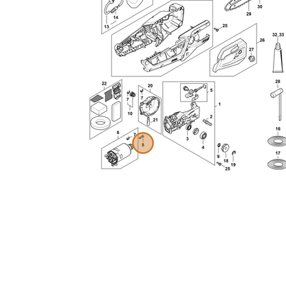 STIHL part LA02-951-9706 — IPL diagram snippet (6x zoom, amber highlight)