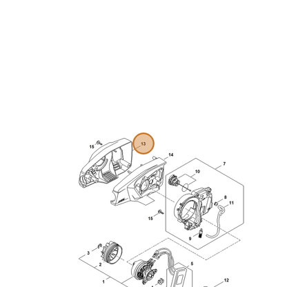 STIHL part LA03-600-0803 — IPL diagram snippet (6x zoom, amber highlight)