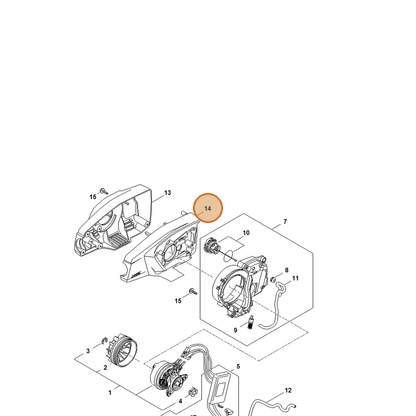 STIHL part LA03-602-1210 — IPL diagram snippet (6x zoom, amber highlight)