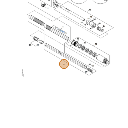 STIHL part LA03-710-7113 — IPL diagram snippet (6x zoom, amber highlight)