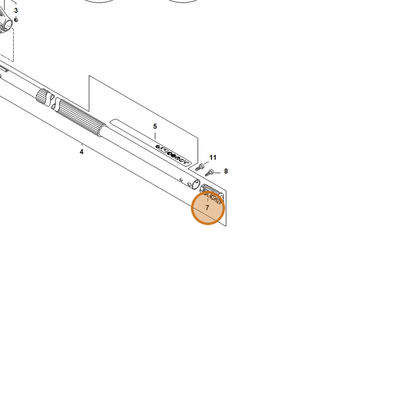 STIHL part LA03-793-7701 — IPL diagram snippet (6x zoom, amber highlight)