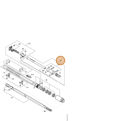 STIHL part LA03-820-5200 — IPL diagram snippet (6x zoom, amber highlight)