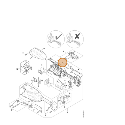 STIHL part LA03-967-1501 — IPL diagram snippet (6x zoom, amber highlight)