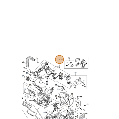 STIHL part MA01-007-1002 — IPL diagram snippet (6x zoom, amber highlight)