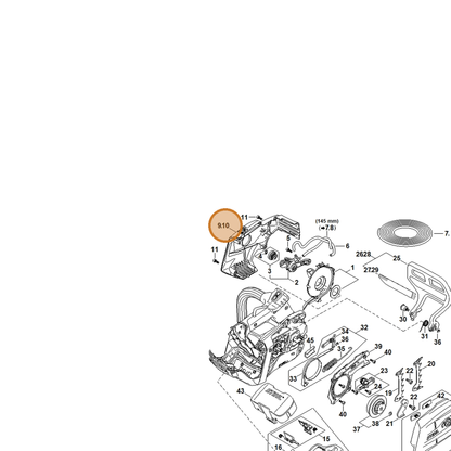 STIHL part MA01-080-1802 — IPL diagram snippet (6x zoom, amber highlight)