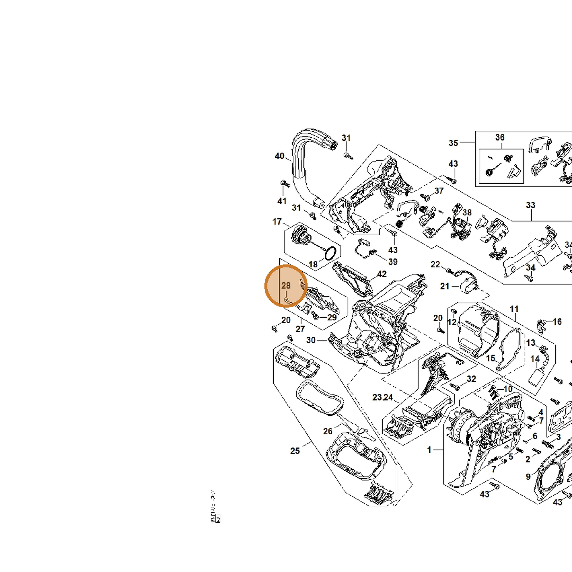 STIHL part MA01-352-5000 — IPL diagram snippet (6x zoom, amber highlight)