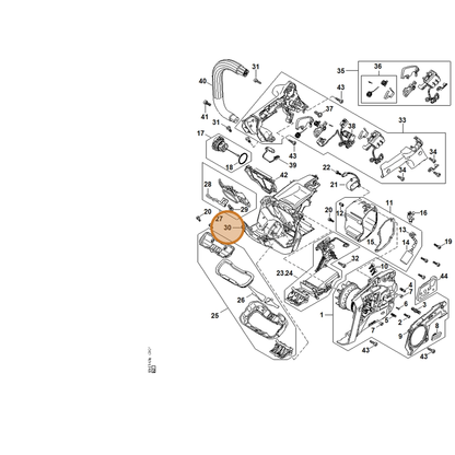 STIHL part MA01-600-0800 — IPL diagram snippet (6x zoom, amber highlight)
