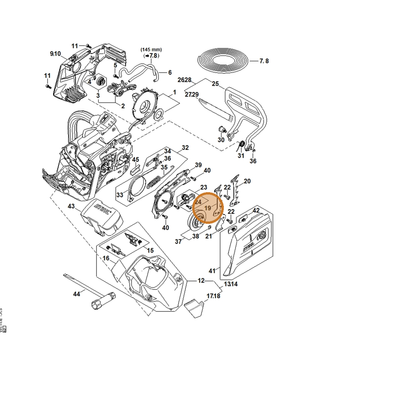 STIHL part MA01-664-0501 — IPL diagram snippet (6x zoom, amber highlight)