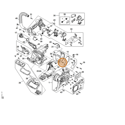 STIHL part MA01-669-0500 — IPL diagram snippet (6x zoom, amber highlight)