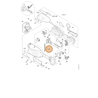 STIHL part MA01-791-3100 — IPL diagram snippet (6x zoom, amber highlight)