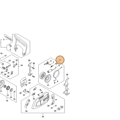 STIHL part MA02-007-1003 — IPL diagram snippet (6x zoom, amber highlight)