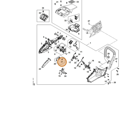 STIHL part MA02-182-4500 — IPL diagram snippet (6x zoom, amber highlight)