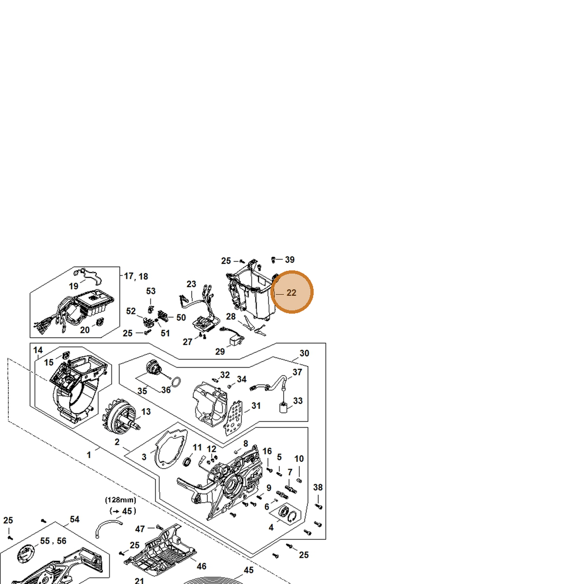 STIHL part MA02-400-9400 — IPL diagram snippet (6x zoom, amber highlight)