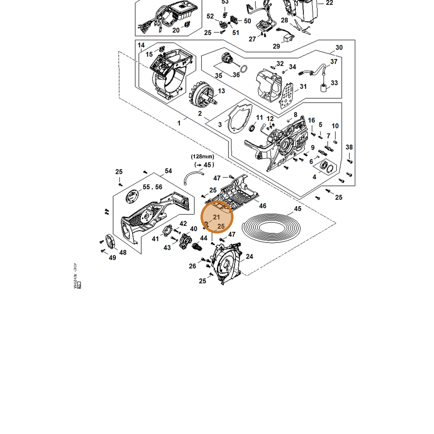 STIHL part MA02-430-0503 — IPL diagram snippet (6x zoom, amber highlight)