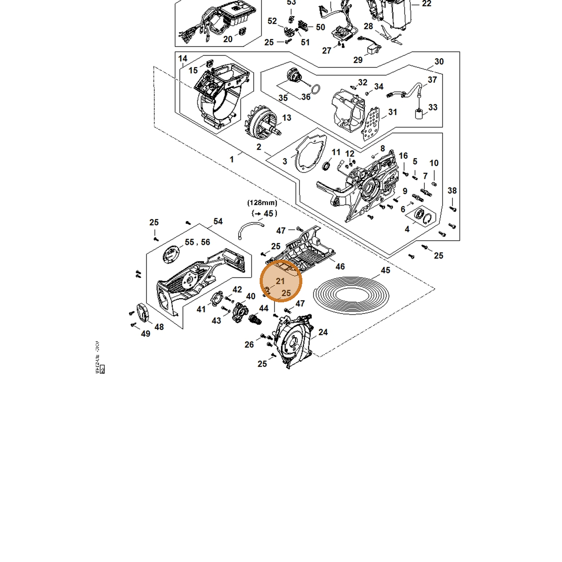 STIHL part MA02-430-0503 — IPL diagram snippet (6x zoom, amber highlight)