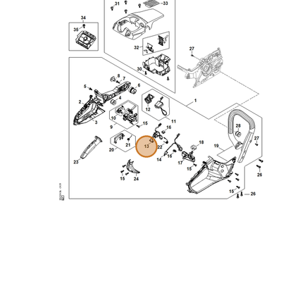 STIHL part MA02-430-2100 — IPL diagram snippet (6x zoom, amber highlight)