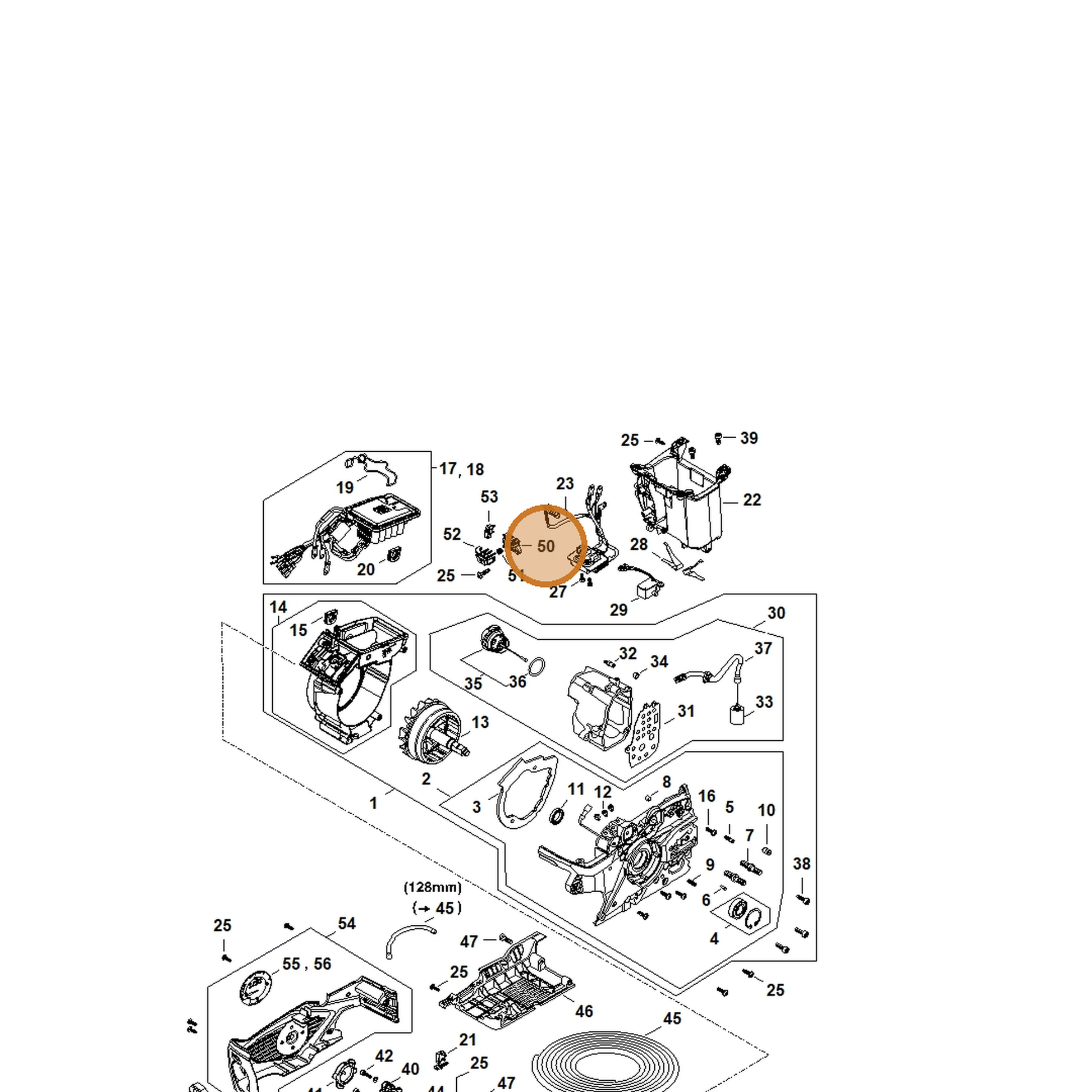 STIHL part MA02-432-1200 — IPL diagram snippet (6x zoom, amber highlight)