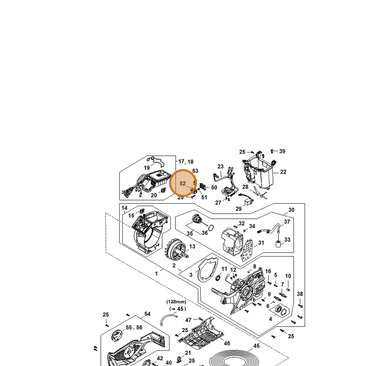 STIHL part MA02-435-0200 — IPL diagram snippet (6x zoom, amber highlight)