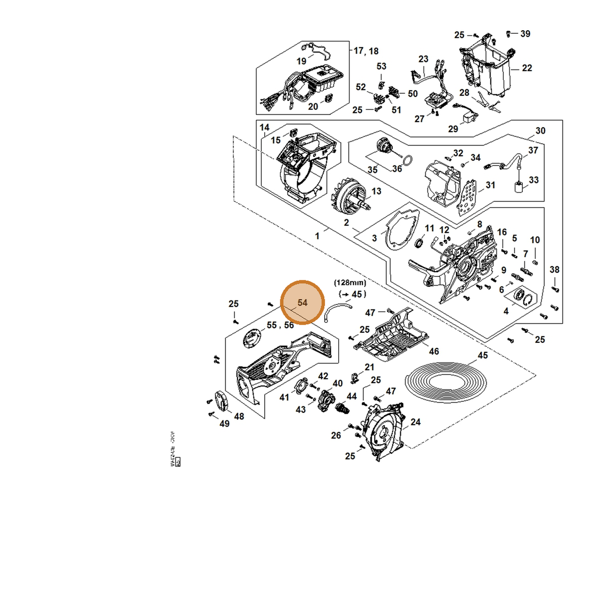 STIHL part MA02-600-0802 — IPL diagram snippet (6x zoom, amber highlight)
