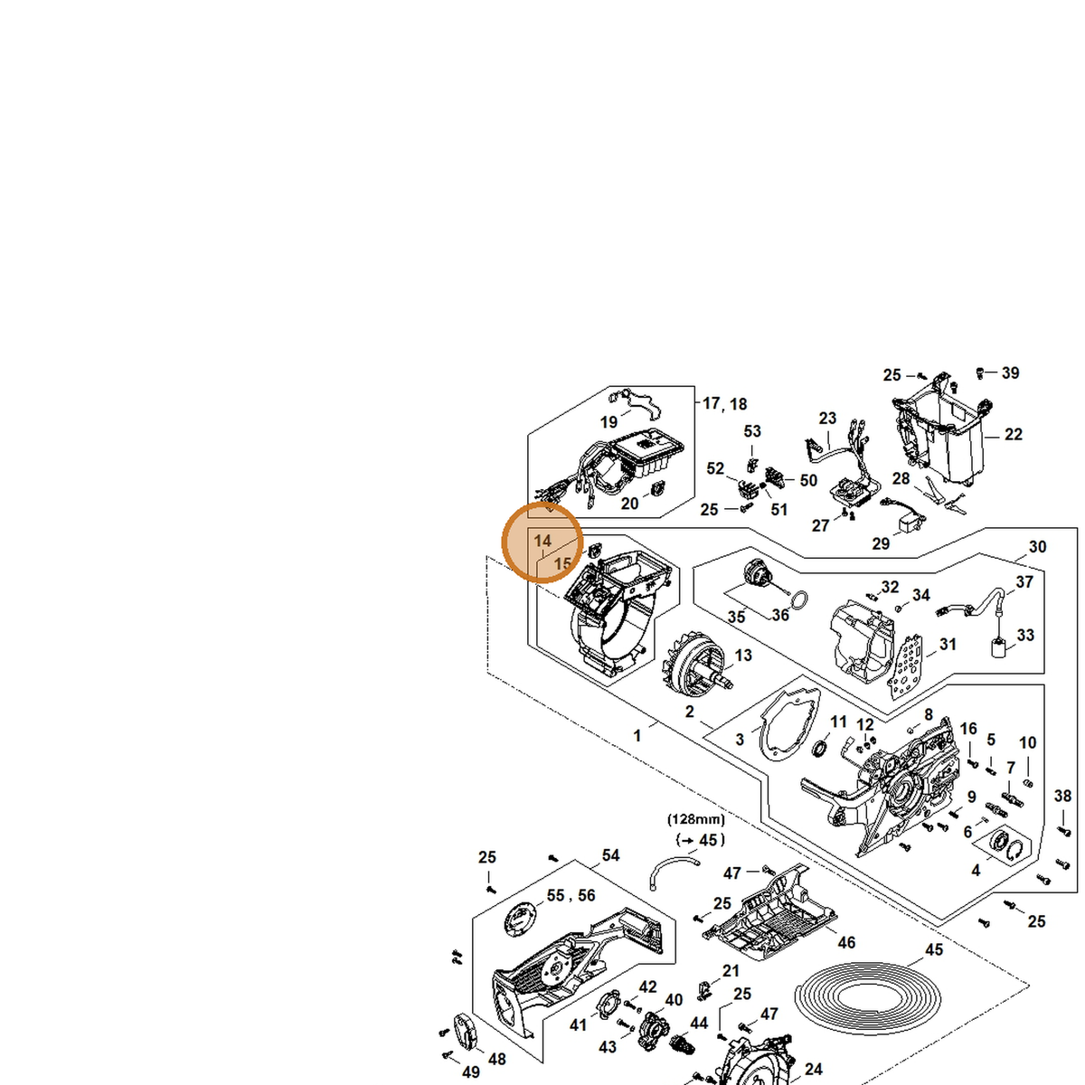 STIHL part MA02-600-4403 — IPL diagram snippet (6x zoom, amber highlight)