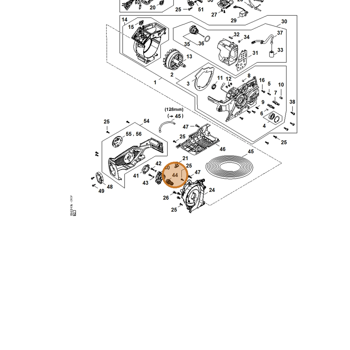 STIHL part MA02-647-2000 — IPL diagram snippet (6x zoom, amber highlight)