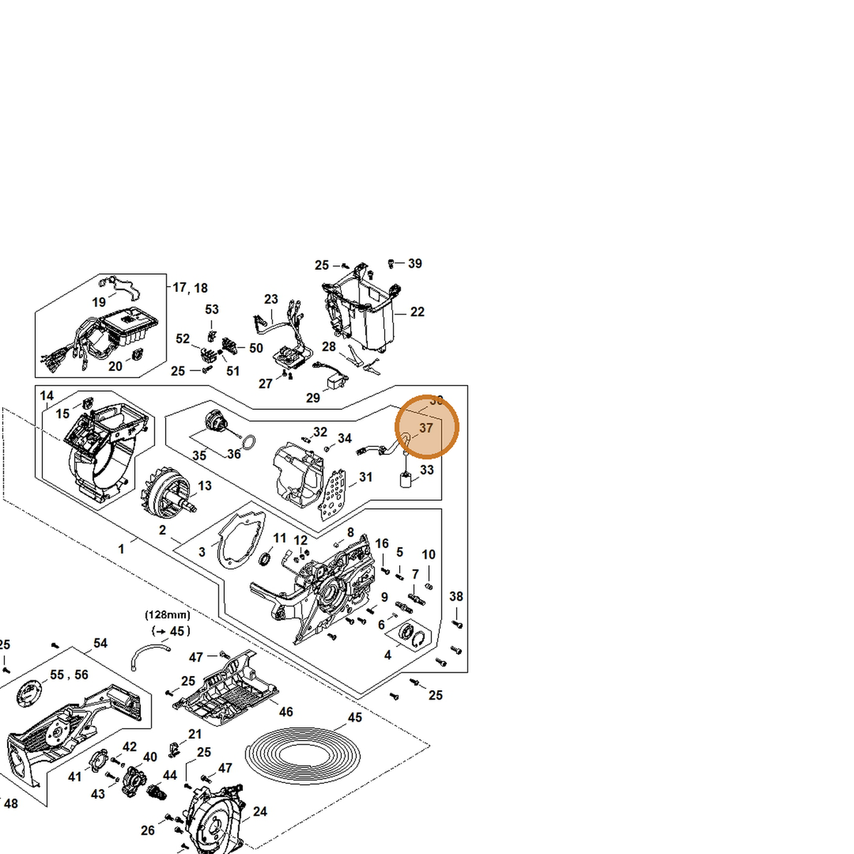 STIHL part MA02-647-9402 — IPL diagram snippet (6x zoom, amber highlight)