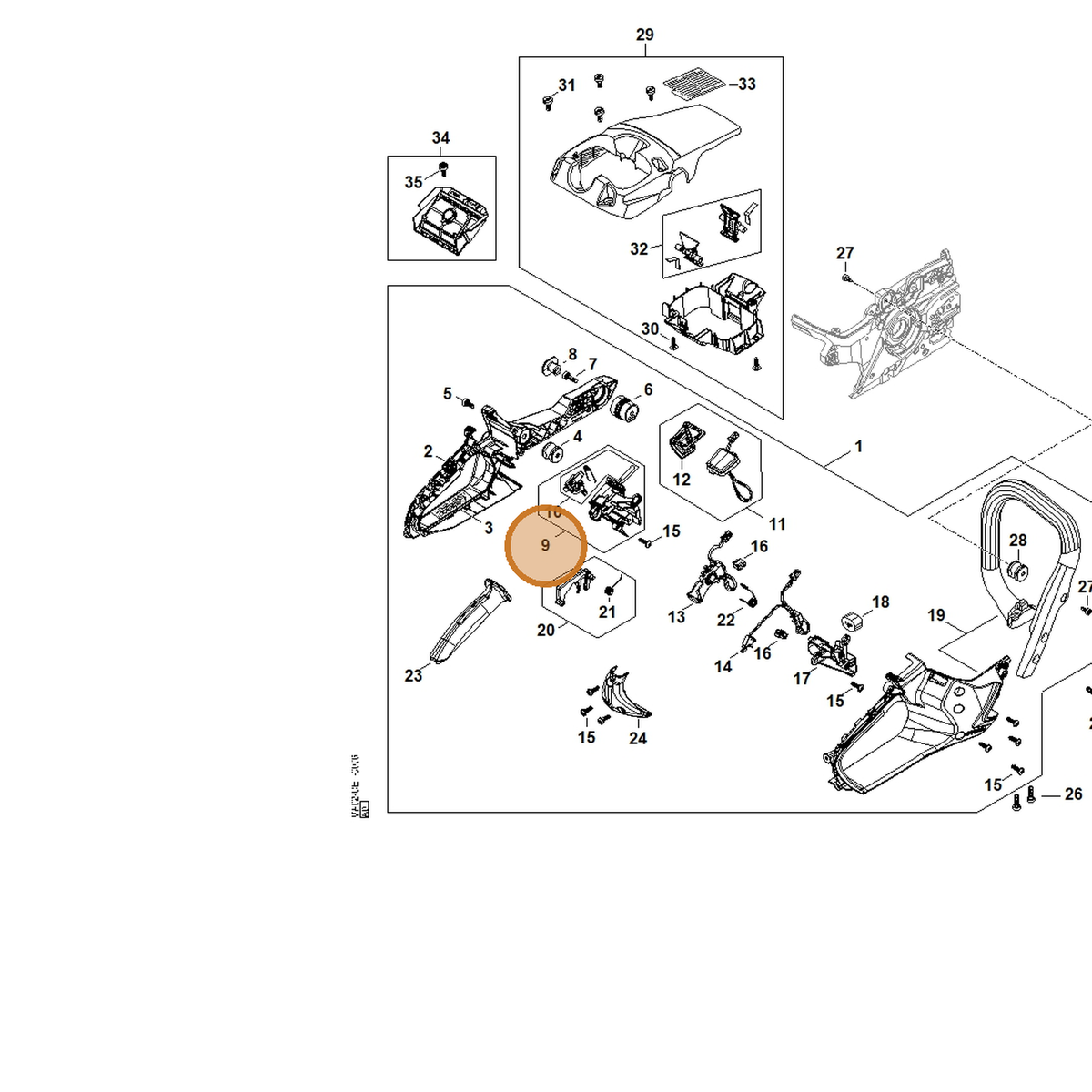 STIHL part MA02-790-5401 — IPL diagram snippet (6x zoom, amber highlight)