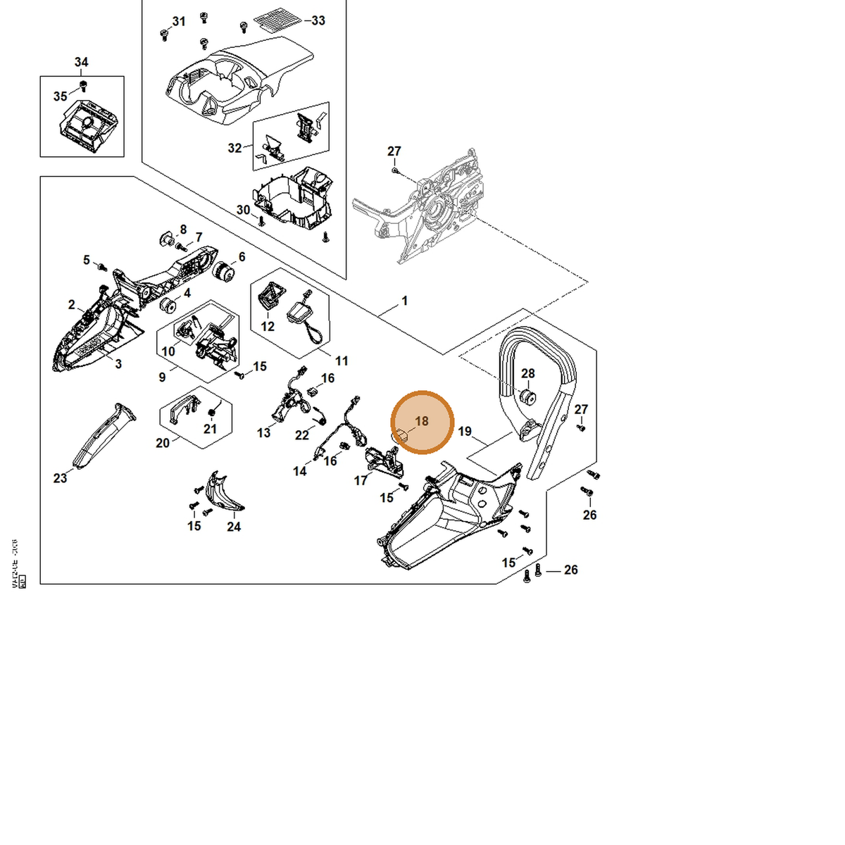 STIHL part MA02-791-5900 — IPL diagram snippet (6x zoom, amber highlight)