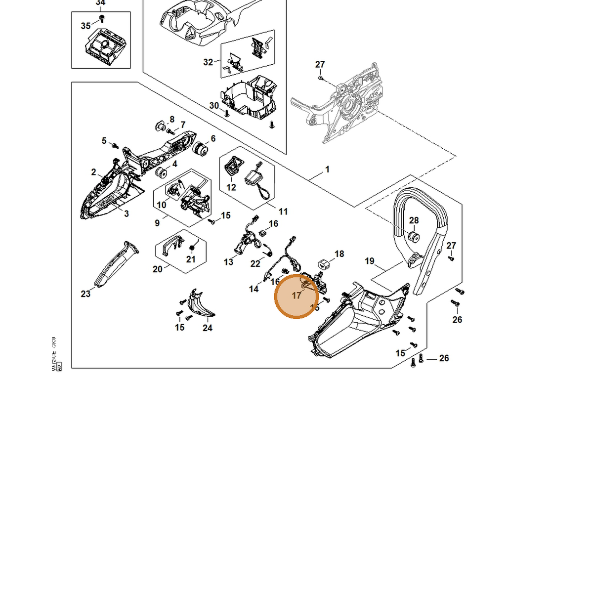 STIHL part MA02-792-0200 — IPL diagram snippet (6x zoom, amber highlight)