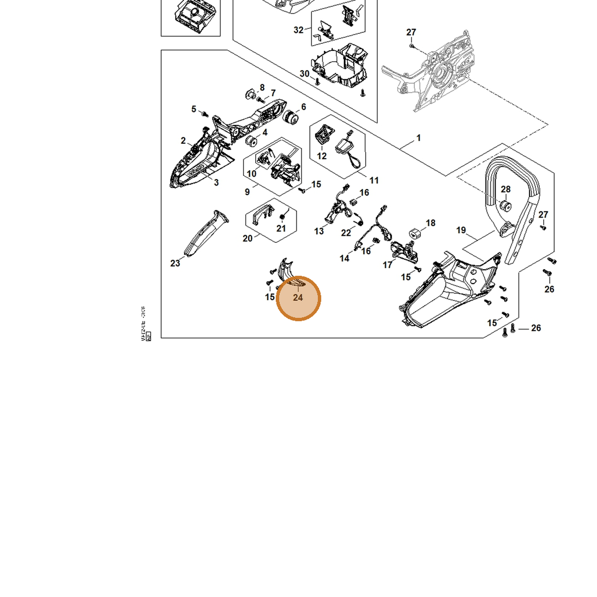 STIHL part MA02-792-9400 — IPL diagram snippet (6x zoom, amber highlight)