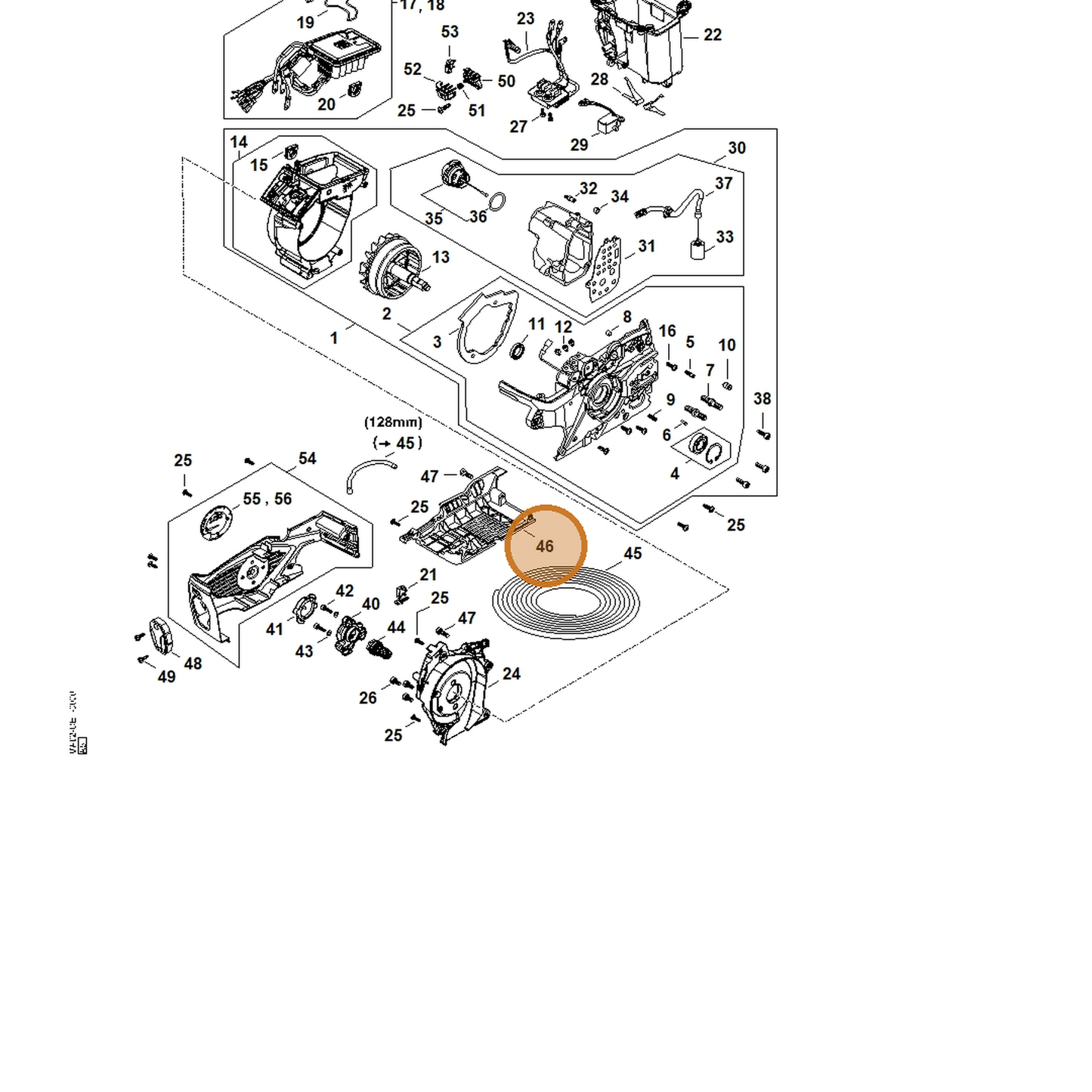 STIHL part MA02-798-2200 — IPL diagram snippet (6x zoom, amber highlight)