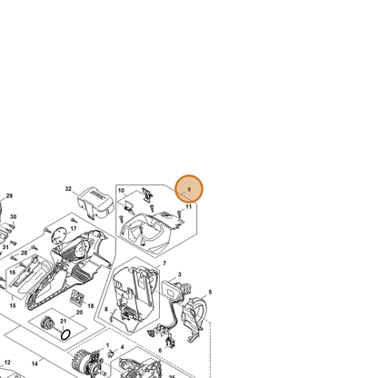 STIHL part MA03-080-1601 — IPL diagram snippet (6x zoom, amber highlight)
