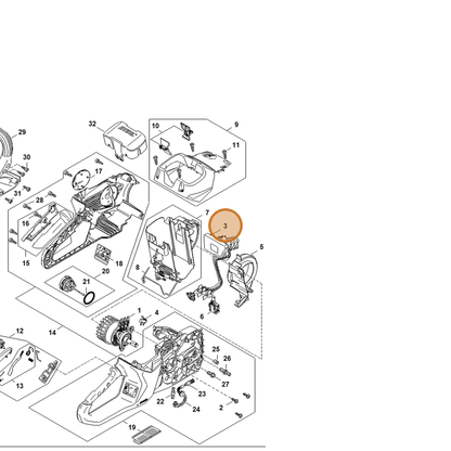 STIHL part MA03-430-1401 — IPL diagram snippet (6x zoom, amber highlight)