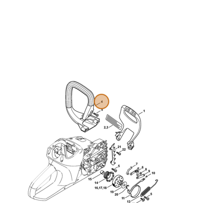 STIHL part MA03-791-1700 — IPL diagram snippet (6x zoom, amber highlight)