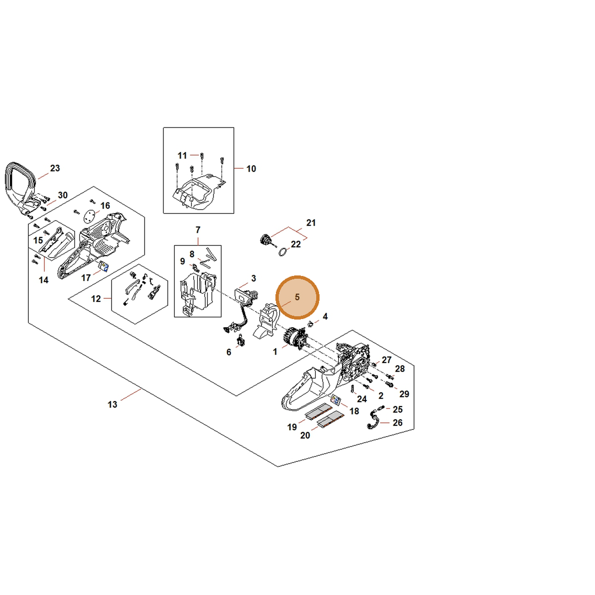 STIHL part MA04-404-8100 — IPL diagram snippet (6x zoom, amber highlight)