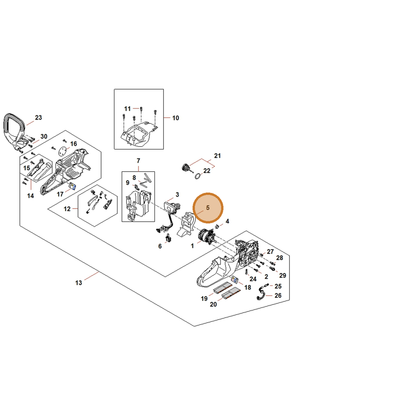 STIHL part MA04-404-8100 — IPL diagram snippet (6x zoom, amber highlight)