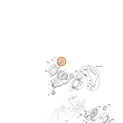 STIHL part MA04-602-0300 — IPL diagram snippet (6x zoom, amber highlight)