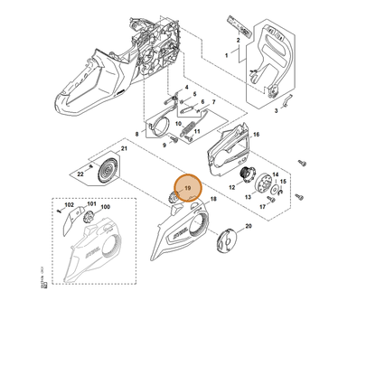 STIHL part MA04-648-2200 — IPL diagram snippet (6x zoom, amber highlight)